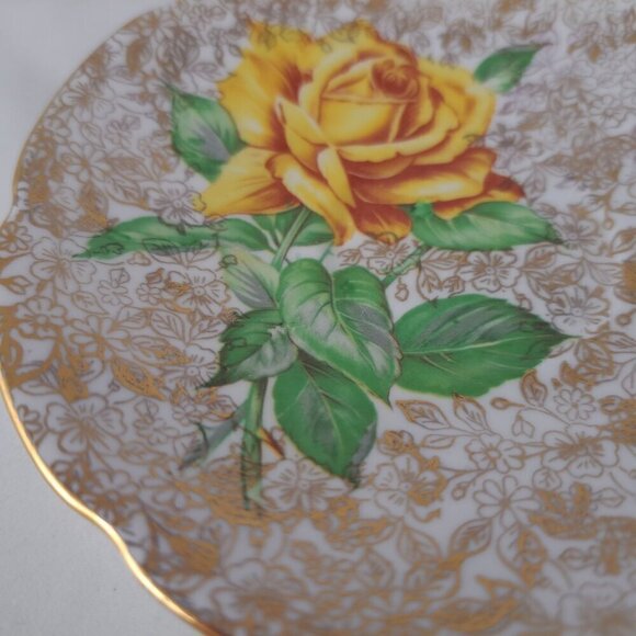 Collingwoods Wide Mouth Golden Rose Tea Cup & Saucer - Picture 12 of 16